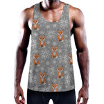 Snowy Fox Knitted Pattern Print Training Tank Top