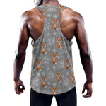 Snowy Fox Knitted Pattern Print Training Tank Top