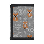 Snowy Fox Knitted Pattern Print Trifold Wallet