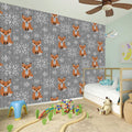 Snowy Fox Knitted Pattern Print Wall Sticker