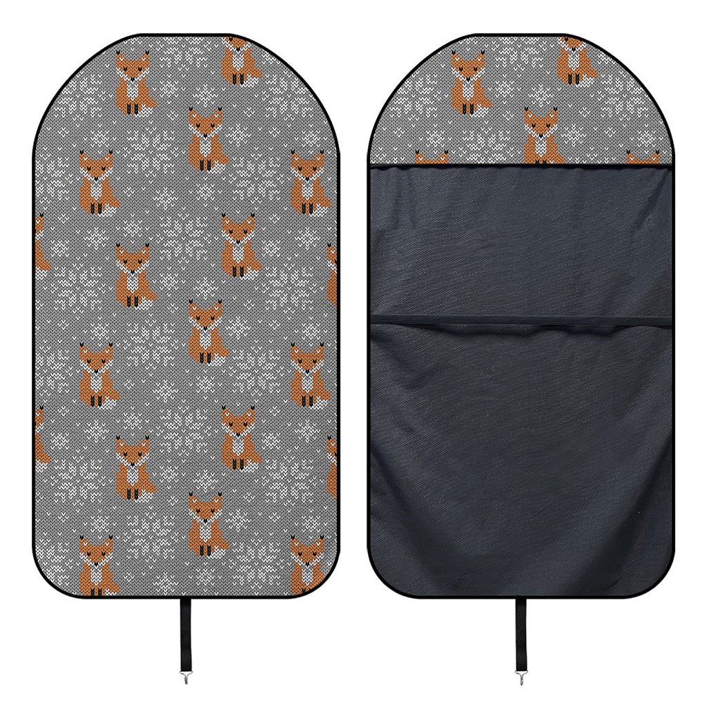 Snowy Fox Knitted Pattern Print Waterproof Car Seat Cover