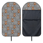 Snowy Fox Knitted Pattern Print Waterproof Car Seat Cover