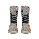 Snowy Fox Knitted Pattern Print Winter Boots