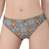 Snowy Fox Knitted Pattern Print Women's Panties