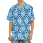 Snowy Penguin Knitted Pattern Print Aloha Shirt