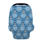 Snowy Penguin Knitted Pattern Print Baby Seat Cover