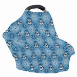 Snowy Penguin Knitted Pattern Print Baby Seat Cover