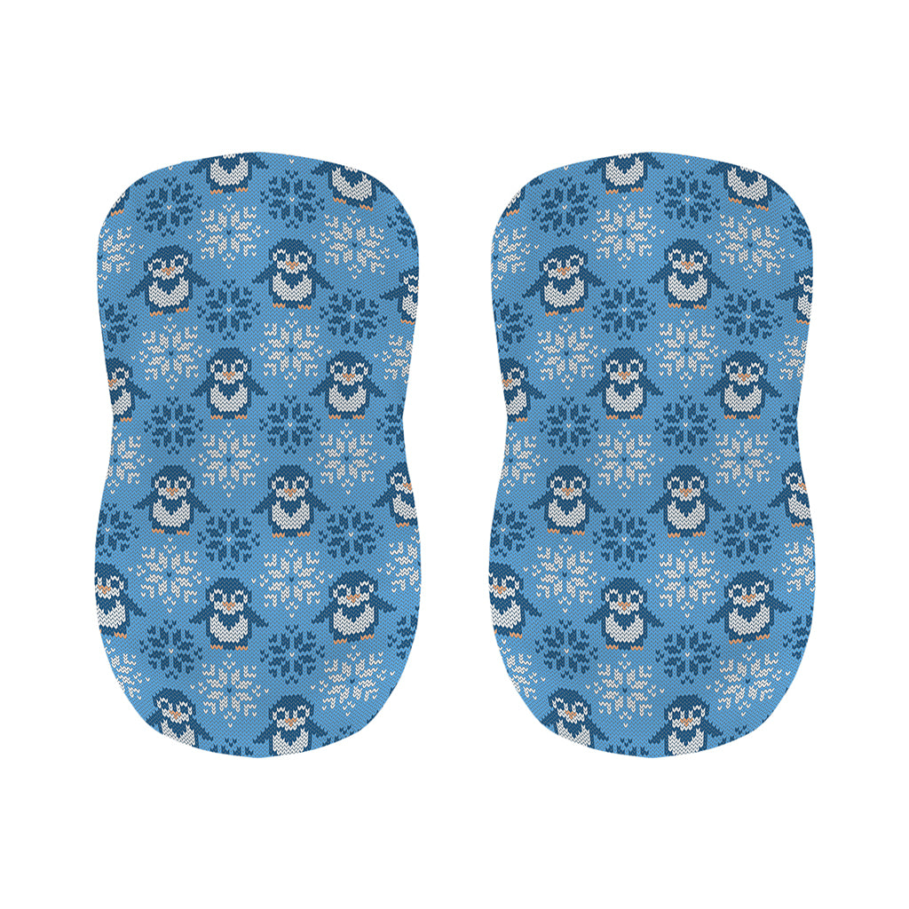 Snowy Penguin Knitted Pattern Print Bar Stool Covers