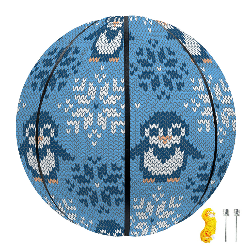 Snowy Penguin Knitted Pattern Print Basketball