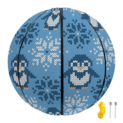 Snowy Penguin Knitted Pattern Print Basketball