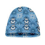 Snowy Penguin Knitted Pattern Print Beanie