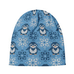 Snowy Penguin Knitted Pattern Print Beanie