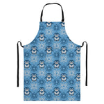 Snowy Penguin Knitted Pattern Print Bib Apron With Pocket