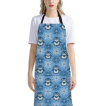 Snowy Penguin Knitted Pattern Print Bib Apron With Pocket