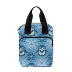 Snowy Penguin Knitted Pattern Print Bible Tote Bag