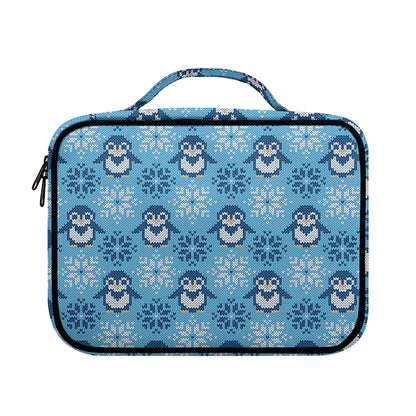 Snowy Penguin Knitted Pattern Print Briefcase Bible Bag