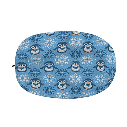 Snowy Penguin Knitted Pattern Print Car Side Mirror Covers