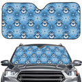 Snowy Penguin Knitted Pattern Print Car Windshield Sun Shade