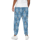 Snowy Penguin Knitted Pattern Print Cotton Pants