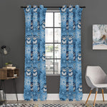 Snowy Penguin Knitted Pattern Print Curtain