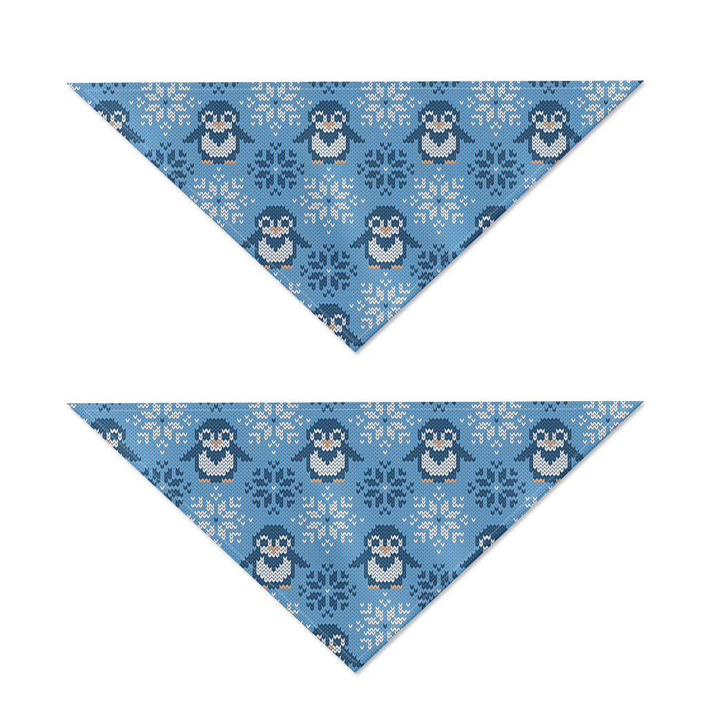 Snowy Penguin Knitted Pattern Print Dog Bandana