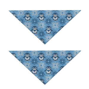 Snowy Penguin Knitted Pattern Print Dog Bandana