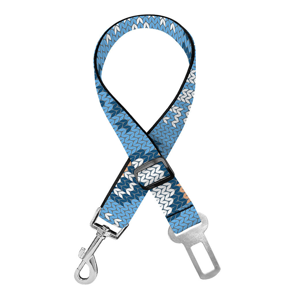 Snowy Penguin Knitted Pattern Print Dog Seat Belt