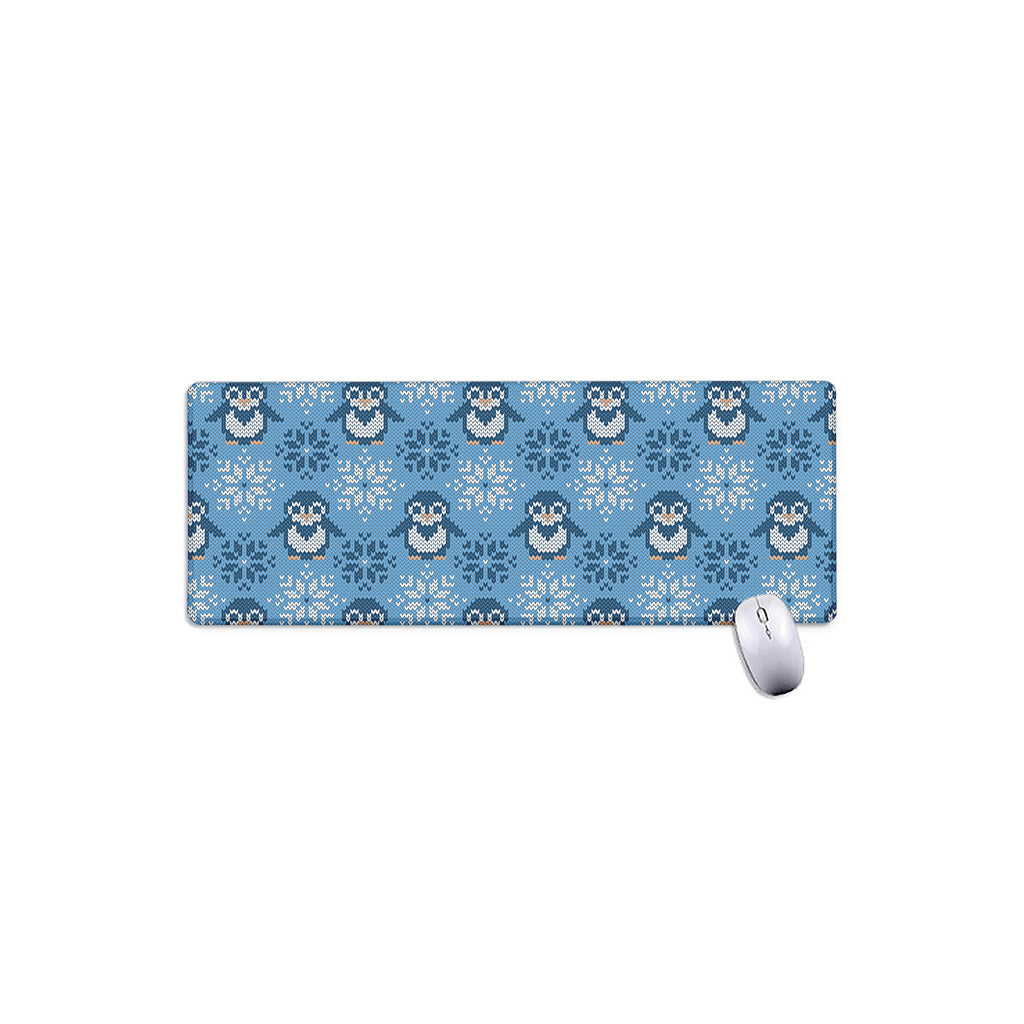Snowy Penguin Knitted Pattern Print Extended Mouse Pad