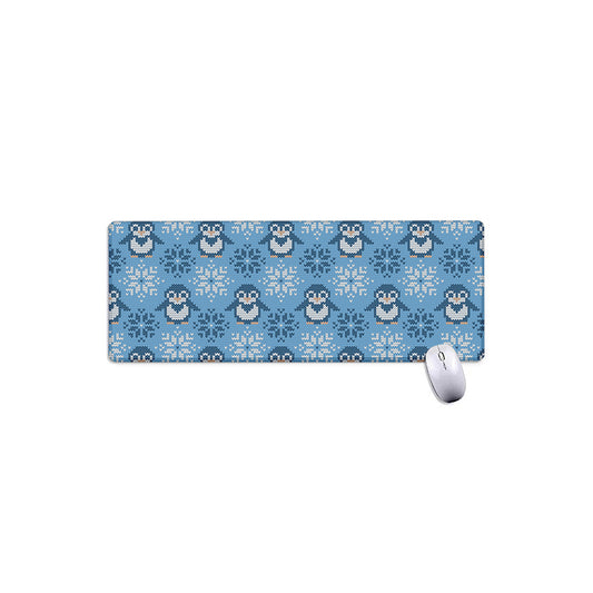 Snowy Penguin Knitted Pattern Print Extended Mouse Pad