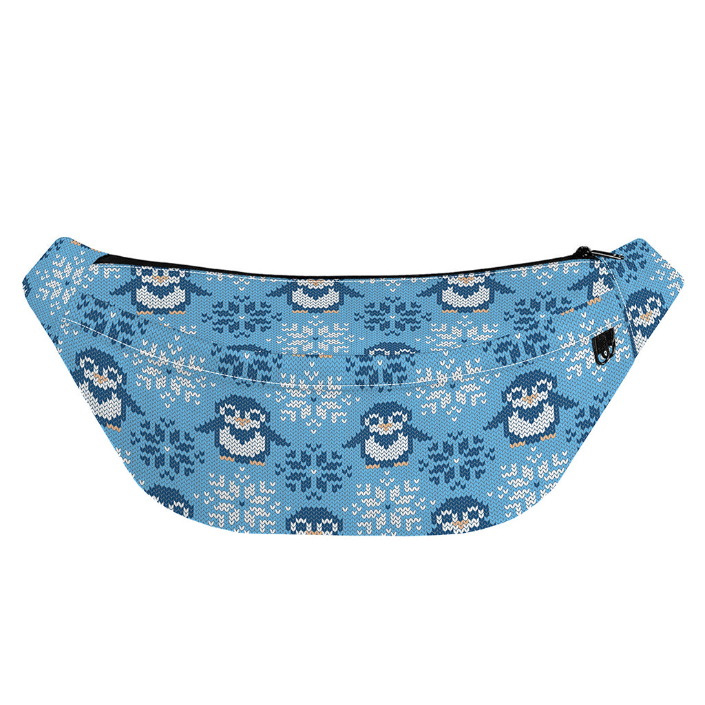 Snowy Penguin Knitted Pattern Print Fanny Pack