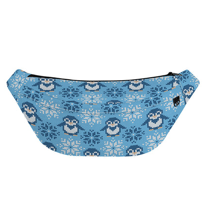Snowy Penguin Knitted Pattern Print Fanny Pack