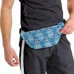 Snowy Penguin Knitted Pattern Print Fanny Pack