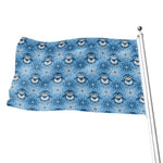 Snowy Penguin Knitted Pattern Print Flag