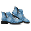 Snowy Penguin Knitted Pattern Print Flat Ankle Boots