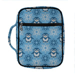 Snowy Penguin Knitted Pattern Print Front Pocket Bible Bag