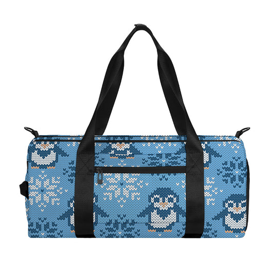 Snowy Penguin Knitted Pattern Print Gym Bag