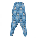 Snowy Penguin Knitted Pattern Print Hammer Pants
