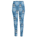 Snowy Penguin Knitted Pattern Print High-Waisted Pocket Leggings