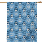 Snowy Penguin Knitted Pattern Print House Flag