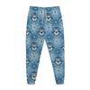 Snowy Penguin Knitted Pattern Print Jogger Pants