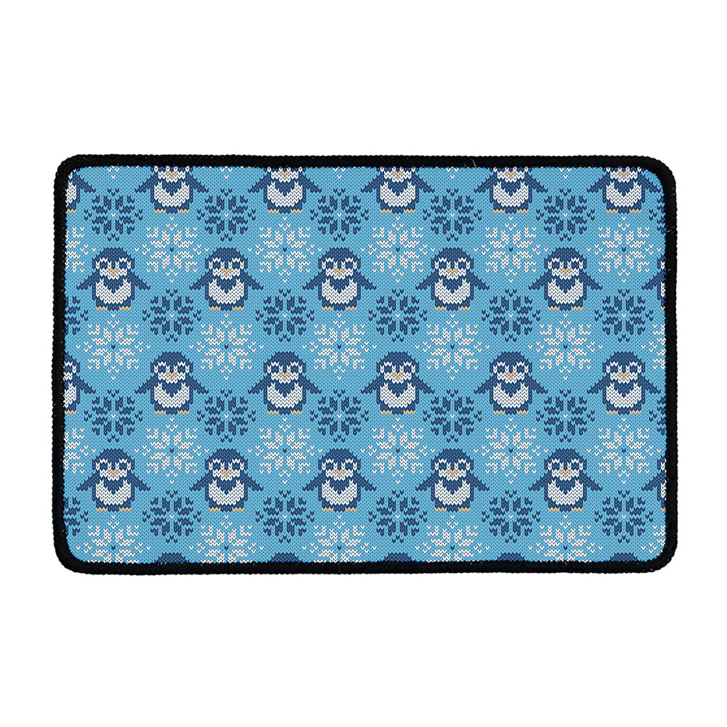 Snowy Penguin Knitted Pattern Print Kitchen Mat