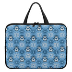 Snowy Penguin Knitted Pattern Print Laptop Sleeve With Handle