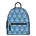 Snowy Penguin Knitted Pattern Print Leather Backpack