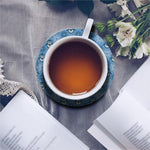 Snowy Penguin Knitted Pattern Print Leather Coaster Set