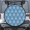 Snowy Penguin Knitted Pattern Print Leather Spare Tire Cover