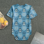 Snowy Penguin Knitted Pattern Print Men's Bodysuit