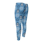 Snowy Penguin Knitted Pattern Print Men's Compression Pants