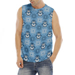 Snowy Penguin Knitted Pattern Print Men's Fitness Tank Top