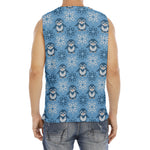 Snowy Penguin Knitted Pattern Print Men's Fitness Tank Top