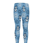 Snowy Penguin Knitted Pattern Print Men's leggings
